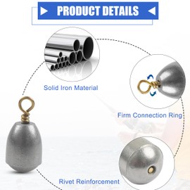 Fishing Weights Sinkers Kit 17pcs Bass Casting Sinker Iron Weights Assortment Drop Bell Sinkers Catfish for Saltwater Freshwater