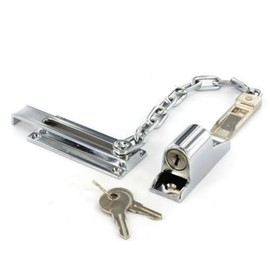 Door Security Chain Lock Polished Chrome Security Chain with Door Lock Anti-Theft Internal Front Door Safety Latch Door Guard Perfect for Wooden and uPVC Doors Pack of 1.