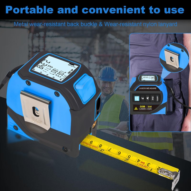 Menider 3-in-1 Laser Measure Tool - Digital LCD & Self-Locking,