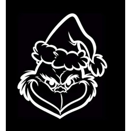 Christmas Grinchy Seuss Makarios LLC |Cars Trucks Vans Walls Laptop MKR| White |5.5 x 4.5|MKR518