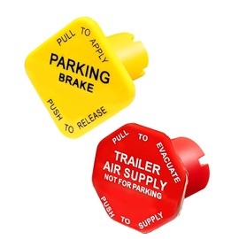 Saihisday 298818N Parking and Air Brake Knobs 298817N 298818N Yellow Semi Truck Parking Air Brake Knobs and 298817N Red Tractor Trailer Air Brake Knobs Set Replacement for Bendix 298818N