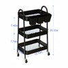 danpinera 3-Tier Rolling Cart, Utility Cart Mobile Metal Rolling Storage