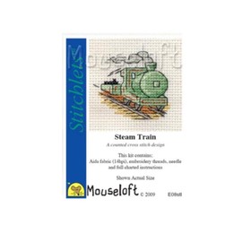 Mouseloft Mini Cross Stitch Kit - Steam Train, Stitchlets Collection