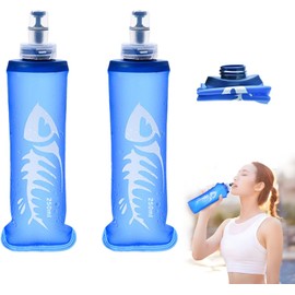 Set de 2 Botella Soft Flask para Correr 250ml, Botellas de Agua Deportivas Plegables con Válvula Antifugas, sin BPA, Paquete de Hidratación para Ciclismo, Senderismo, Escalada, Gimnasio, Acampar