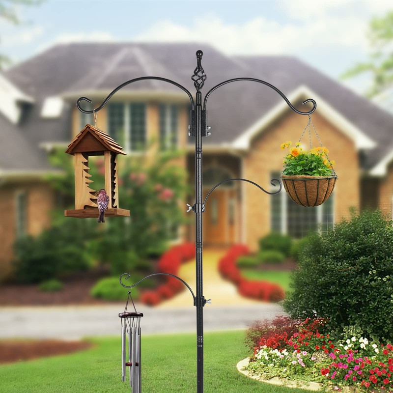 Bird Feeding Station Feeder Pole - Multi Hook 63 inches