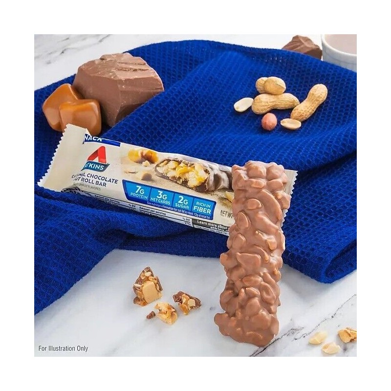Atkins Anytime Snacks, Snack Bar, Caramel Chocolate Nut Roll, 18