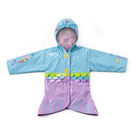 Kidorable Little Girls' Mermaid All-Weather Waterproof Coat, Blue, 6/6X