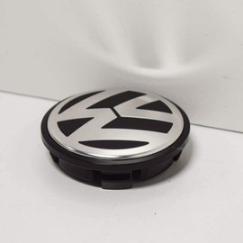 Genuine VW Alloy Wheel Centre Cap Satin Black High Chrome 65mm - 3B7601171XRW