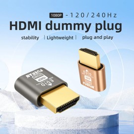 1080P 240Hz HDMI Dummy Plug – 1920X1080@120/144/240Hz High-Resolution Virtual Display Emulator for PC, VR Headsets & Cryptocurrency Mining EDID Headless Ghost Display Adapter