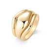 PAVOI 14K Yellow Gold Plated Stackable Rings Set for Women
