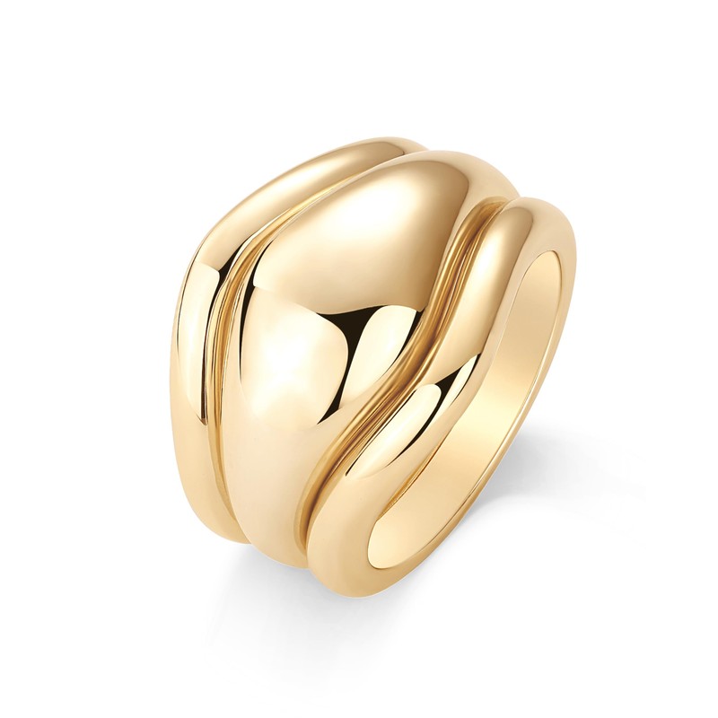 PAVOI 14K Yellow Gold Plated Stackable Rings Set for Women
