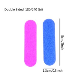 Honbay 100PCS Mini Nail File Strips Double Sided Nail Filers Nail Buffer Blocks Sanding Block Files Emery Boards Nail Art Tool Manicure Tool for Shaping Smoothing Toenails and Fingernails 180/240 Grit