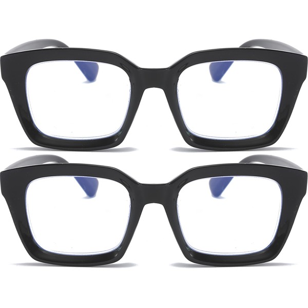 REAVEE 2 Pack Oprah Style Oversized Reading Glasses for Women