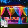 Curtain Lights Battery Operated 10x10Ft 300LED Waterproof Waterfall Light with