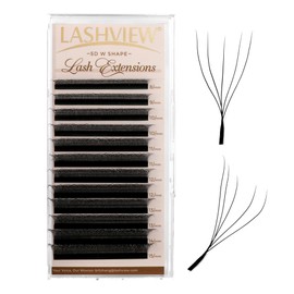 LASHVIEW W Lashes Extensions, 5D Premade Fans 0.07 D Curl 11mm Clover Lash Extensions W Shape Eyelash Extension Volume Premade W Lashes (5D 0.07 D 11mm)