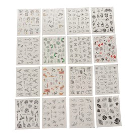 Ipetboom Nail Art Sticker Set 36 Sheets Human Face Nail Decals DIY Manicure Stickers Abstract Patterns