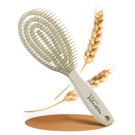 BellaValentino - 100% Biodegradable Wheat Straw Hair Brush - Environmentally Friendly Detangler for Wet and Dry Hair - Reduces Hair Breakage and Split Ends - Heat Resistant (Beige)