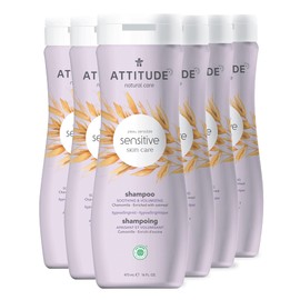 ATTITUDE Soothing & Calming Hair Shampoo for Sensitive Skin, EWG Verified Plant and Mineral-Based Ingredients, Enriched with Oatmeal, Vegan & Cruelty-free, Chamomile, 16 oz Pack of 1