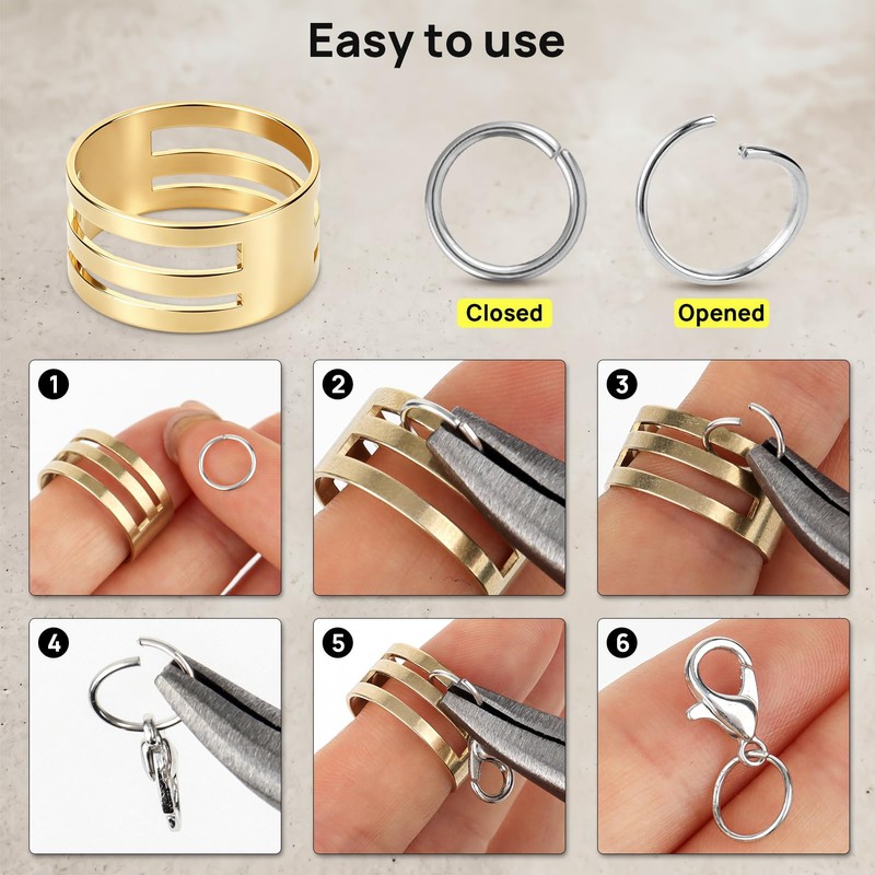 Catephe 1200 Pcs Open Jump Rings, Jump Rings for Jewelry