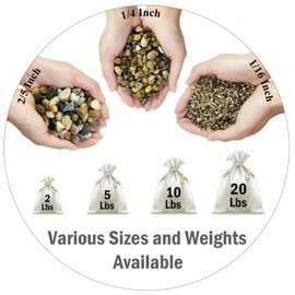 FANTIAN 2 lbs Aquarium Gravel, 1/4 inch Pea Gravel for Fish Tank, Decorative Pebbles River Rocks for Plants Succulent Vase Indoor Water Fountains and Outdoor Landscaping