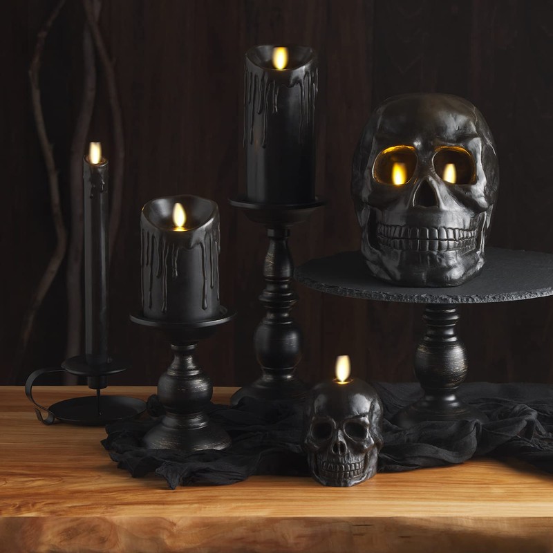 Luminara Wax Drip Flameless LED Candle, Black 3" x 4.5",
