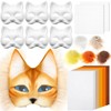 Seenelling 19 Pcs DIY Therian Mask Kit Blank Cat Mask