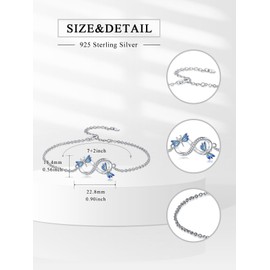 Dorunmo Dragonfly Bracelet for Women 925 Sterling Silver Infinity Blue Dragonfly Adjustable Link Bracelet Jewelry Gift for Mother Grandma Nature Lovers