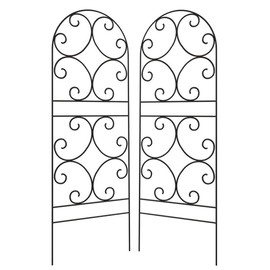 BestNest Panacea 84401 Scroll Trellises, Black, 72" H, Pack of 2