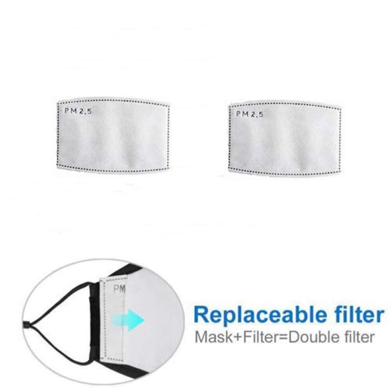 2Pcs Washable Reusable PM2.5 Anti Air Pollution Face Mask with