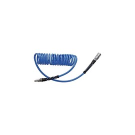 ewo Compressed Air Spiral Hose Polyurethane, DN 7.2 Coupling and Plug, Hose Diameter: 10 x 6.5 mm, Working Length: 10 m, Outer Diameter: 60 mm, Working Pressure: 16.8 Bar