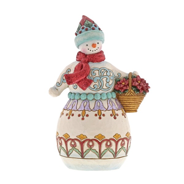 Department56 Enesco Jim Shore Heartwood Creek Wonderland Snowman w/Basket w,