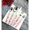 Elegant Peony Flower 20-Piece Stainless Steel Flatware Set – Durable,