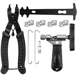 KFSCIP 10 Pcs Set Bike Chain Tool Repair Kit, Bicycle Chain Removal Tools with Breaker Tool, Plier &,Checker, for 6/7/8/9/10/12 Speed Chain Bike Repair Kit, for Road Mountain Sports Bike
