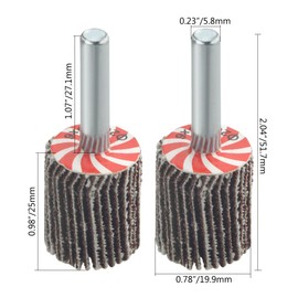 TOVOT 10PCS 3/4"×1" Mounted Flap Wheels with 1/4" Mandrel 80 Grit Flap Sanding Wheels