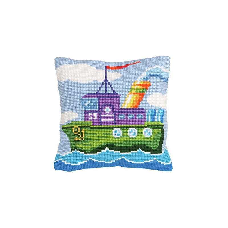 Collection D'Art Cross Stitch Cushion Kit: Mighty Tug