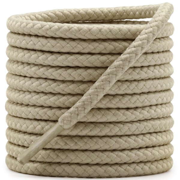 DELELE 2 Pair 39.37" Inch Round Twisted Textured Shoelaces Khaki