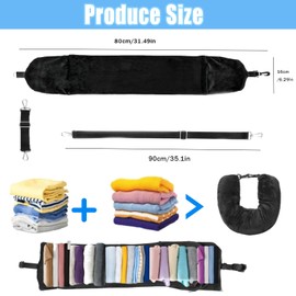 WIRSHO Nackenkissen befüllbar, stopfbares Flugzeug Reisekissen Weich und Atmungsaktiv, Plüschiges Schlauchförmiges Reisekissen U-förmiges Multifunktionales Nackenkissen Bezug für Auto, Flug