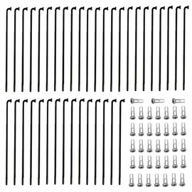 sinzau Bicycle Spokes, Pack of 38 Mountain Bike Spoke with Spoke Nipples, Black Spokes, 258-283 mm