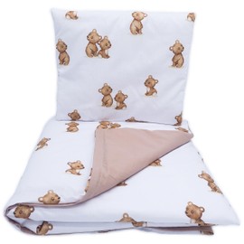 Baby's Comfort Bedding Set Duvet Cover (90 x 120 cm) + Pillowcase (40 x 60 cm), Little bears + brown
