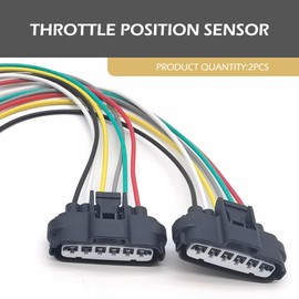 SLIMI 2PCS Throttle Body Pigtail, 6-Way Throttle Position Sensor Repair Connector, 6 Pin TPS Pigtail Harness Adapter, Replace #9098011858, Fit for Cars, Trucks (Black #3)