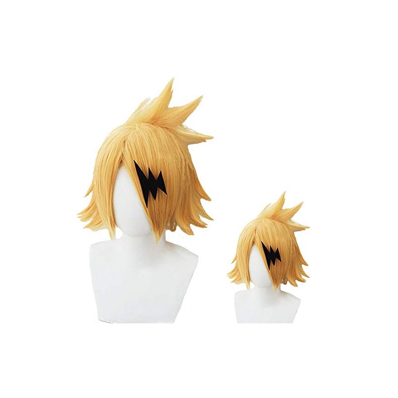 [二番目の城] 耐熱コスプレウィッグ 稲妻髪飾り付 僕のヒーローアカデミア 上鳴電気 パーティー 変装 コスチューム cos wig