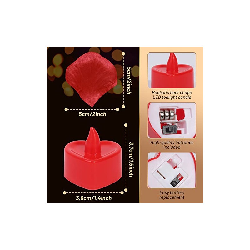 Cridoz - Pétalos de Rosa Roja Artificial 2000 Piezas con