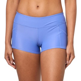 Body Glove Women's Standard Rider Elastic Waist Hybrid Swim Short with UPF 50, Iris Blue, Medium