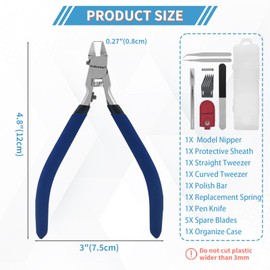 KAIHAOWIN Model Nippers Set 9 Pcs, Single Thin Blade Sprue Cutter with Tool Kit Case for Gundam Hobby Clippers for Gunpla Plastic Model Building Repairing and Fixing