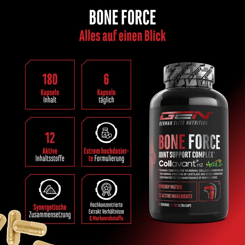 Gen German Elite Nutrition Bone Force - 180 Ultra Capsules