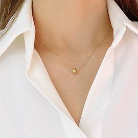 Women's 14k ball chain silver necklace pendant ball chain necklace pendant silver 41cm / 여자 14k 볼 체인 은 목걸이 팬던트 볼 체인 목걸이 팬던트  실버 (Silver)  41cm