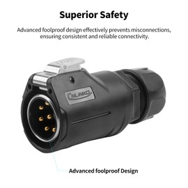CNLINKO LP-28 8-Pin Industrial Waterproof Connector Shell Solder Connector, IP68 Quick Plugging Aviation Connector, M28 Single Hole Socket Panel (8-PIN Soldering)