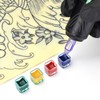 ATOMUS 200pcs Mixed Tattoo Ink Cups Square Clear Pigment Cup
