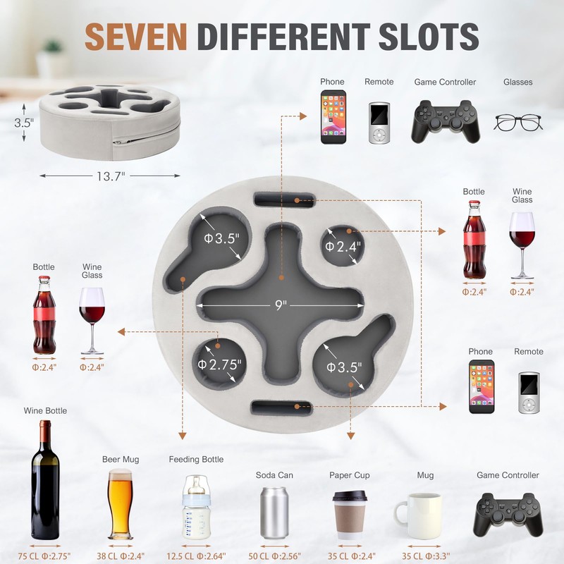 Couch Cup Holder-Sofa Cup Holder Pillow | Couch Caddy Buddy