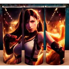 Glow in the Dark Final Fantasy 7 Tifa Lockhart Action Pose Cup Mug Tumbler 20oz